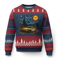 Racing Sports Ugly Christmas Sweater Starry Night 911 Silhouette Halloween - Wonder Print Shop