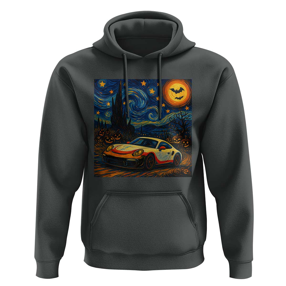Racing Sports Hoodie Starry Night 911 Silhouette Halloween - Wonder Print Shop