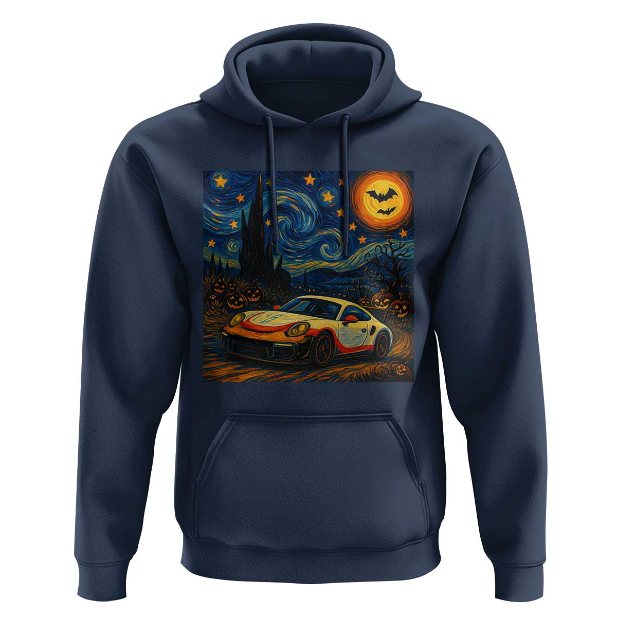 Racing Sports Hoodie Starry Night 911 Silhouette Halloween - Wonder Print Shop