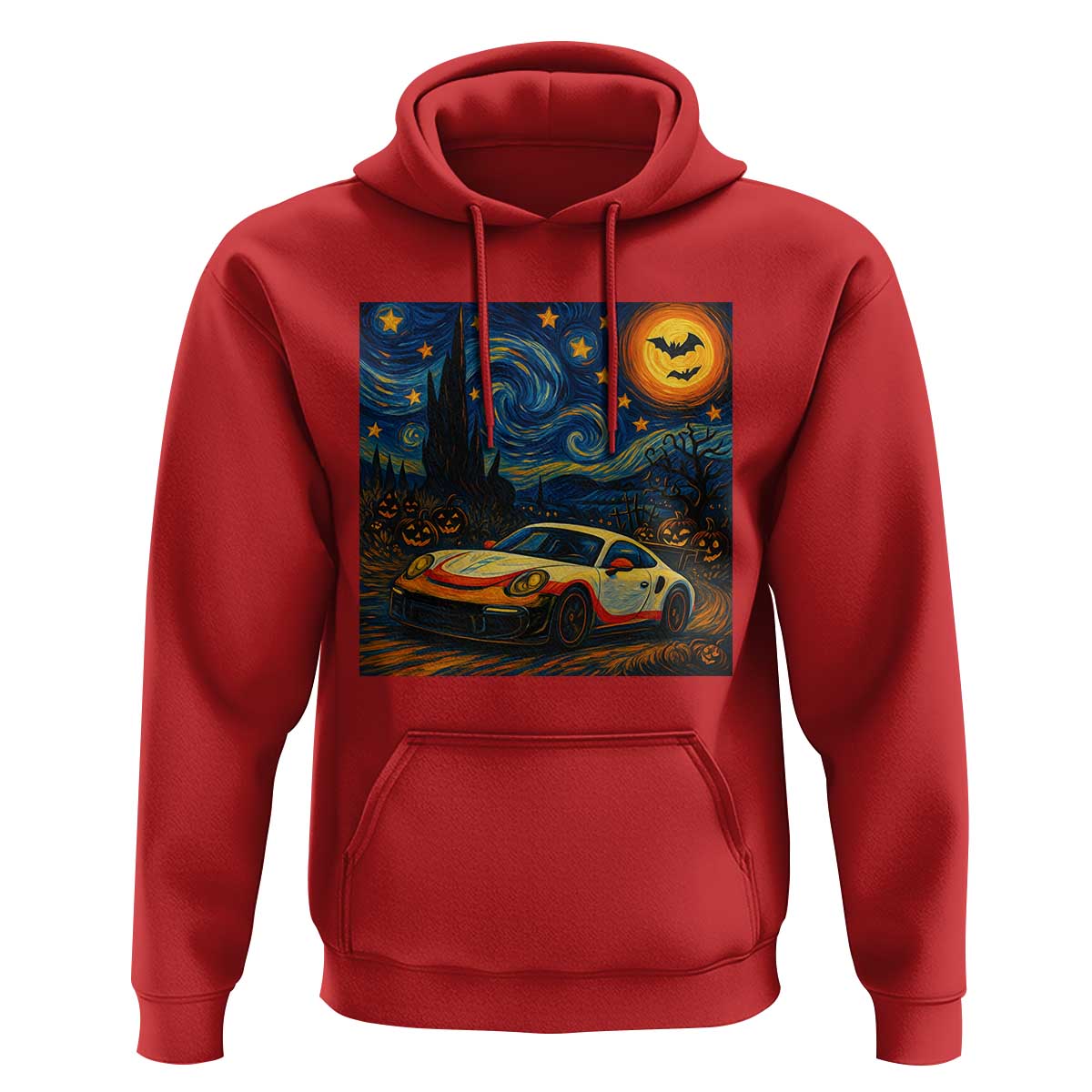 Racing Sports Hoodie Starry Night 911 Silhouette Halloween - Wonder Print Shop