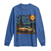 Racing Sports Long Sleeve Shirt Starry Night 911 Silhouette Halloween - Wonder Print Shop