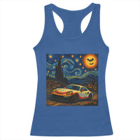 Racing Sports Racerback Tank Top Starry Night 911 Silhouette Halloween - Wonder Print Shop