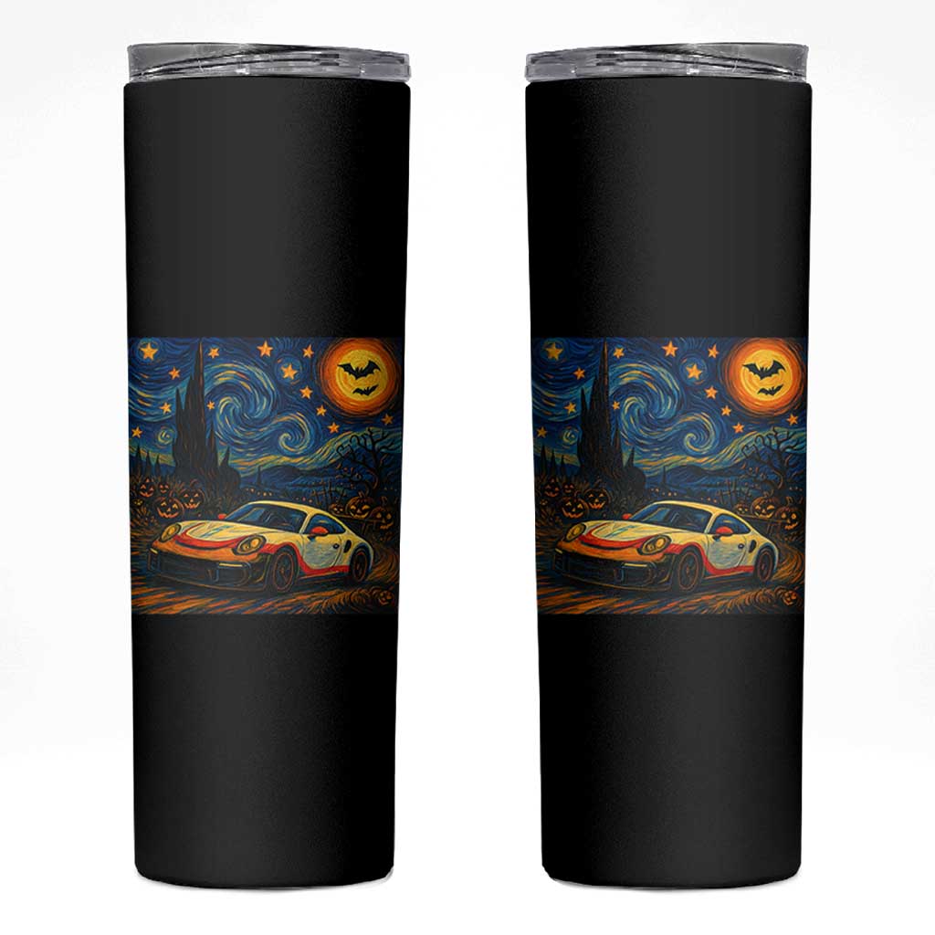 Racing Sports Skinny Tumbler Starry Night 911 Silhouette Halloween