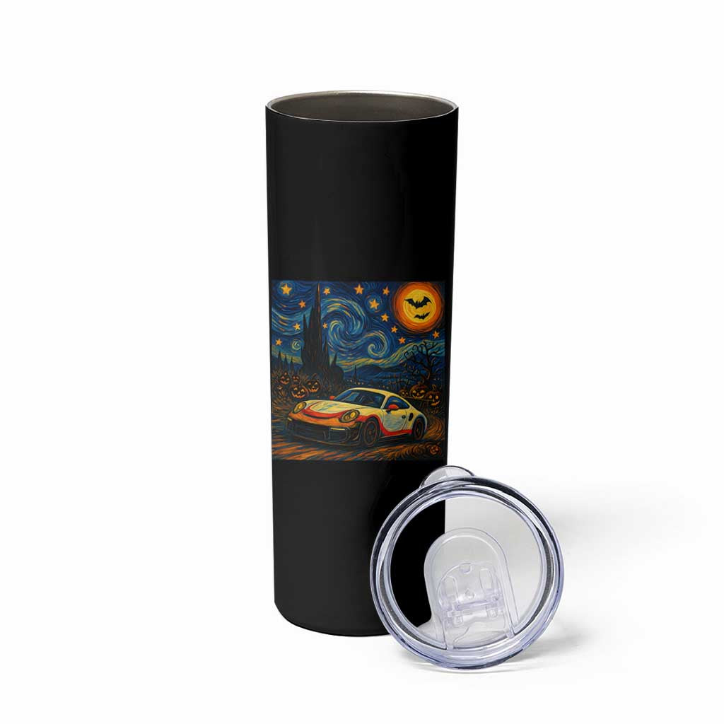 Racing Sports Skinny Tumbler Starry Night 911 Silhouette Halloween