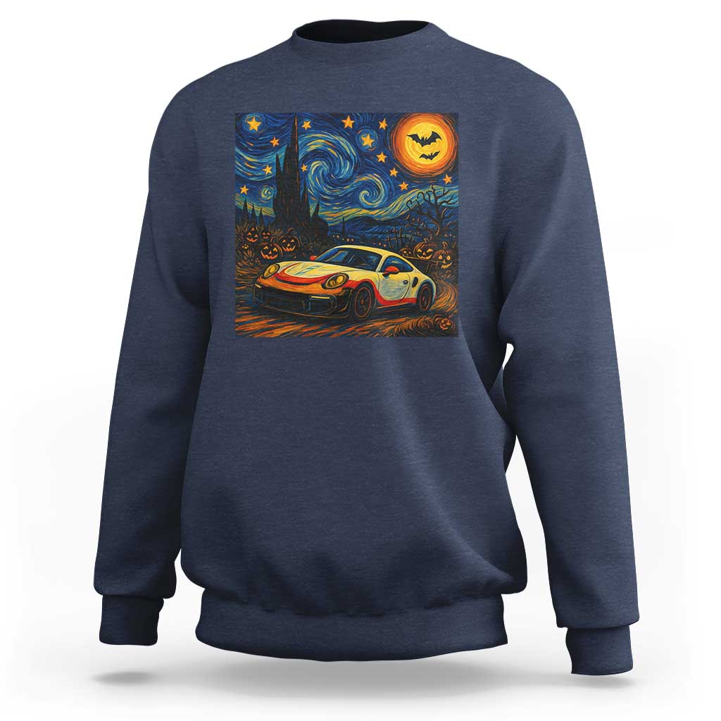 Racing Sports Sweatshirt Starry Night 911 Silhouette Halloween - Wonder Print Shop