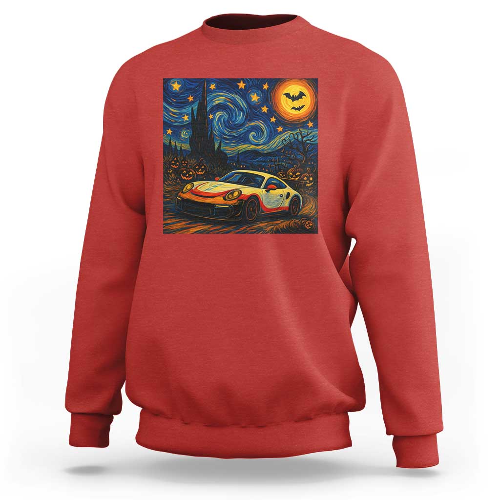 Racing Sports Sweatshirt Starry Night 911 Silhouette Halloween - Wonder Print Shop