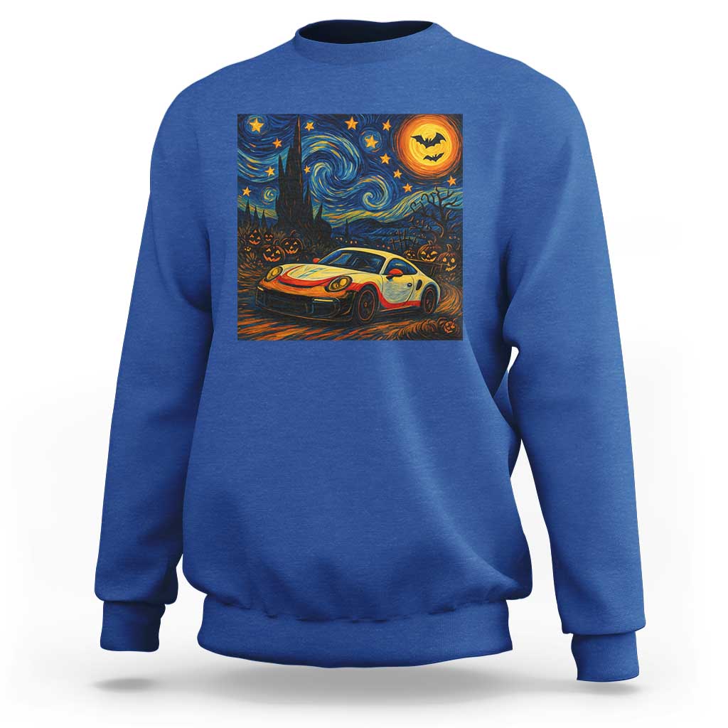 Racing Sports Sweatshirt Starry Night 911 Silhouette Halloween - Wonder Print Shop