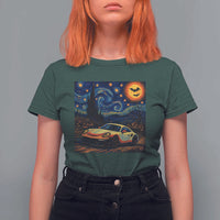 Racing Sports T Shirt For Women Starry Night 911 Silhouette Halloween - Wonder Print Shop
