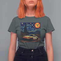Racing Sports T Shirt For Women Starry Night 911 Silhouette Halloween - Wonder Print Shop