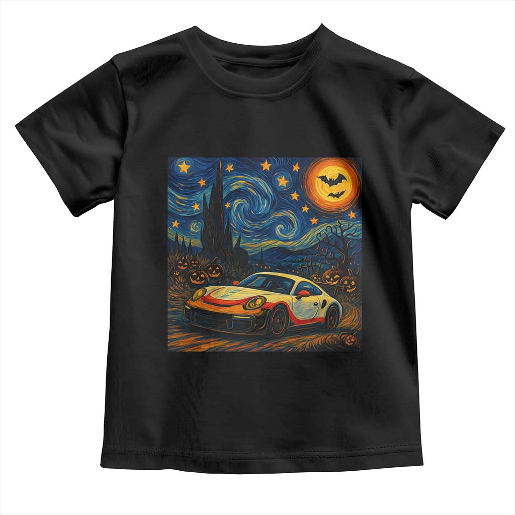 Racing Sports Toddler T Shirt Starry Night 911 Silhouette Halloween - Wonder Print Shop