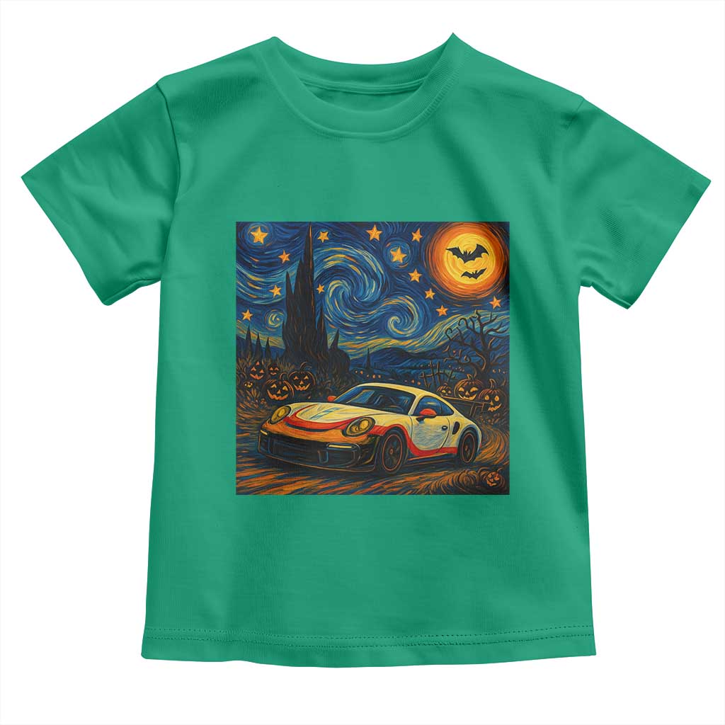 Racing Sports Toddler T Shirt Starry Night 911 Silhouette Halloween - Wonder Print Shop