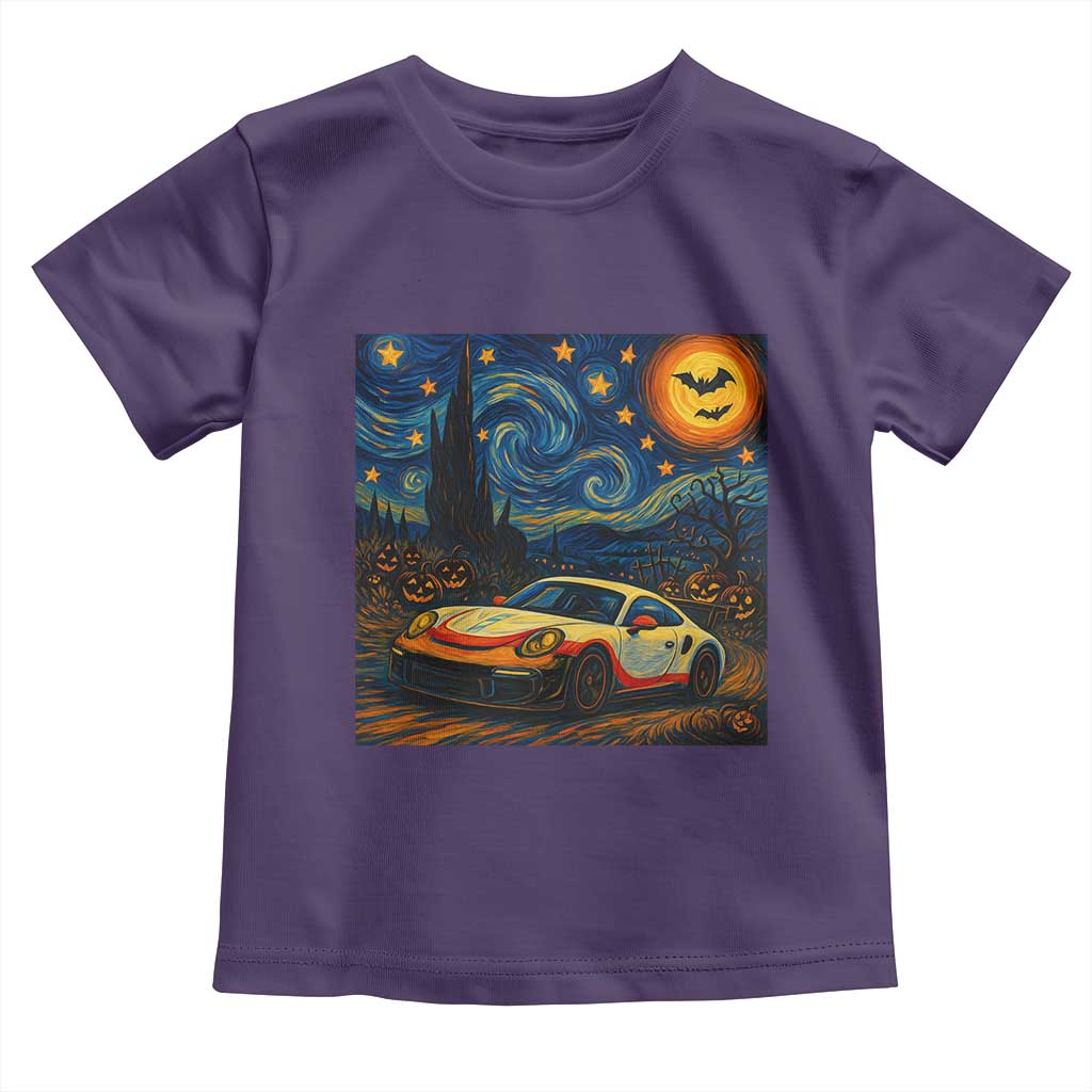 Racing Sports Toddler T Shirt Starry Night 911 Silhouette Halloween - Wonder Print Shop