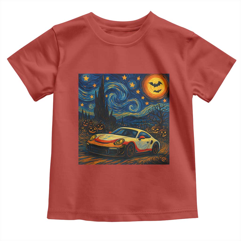 Racing Sports Toddler T Shirt Starry Night 911 Silhouette Halloween - Wonder Print Shop