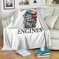 Checkered American Flag Racing Throw Blanket Start Your Engines Race Car - Wonder Print Shop