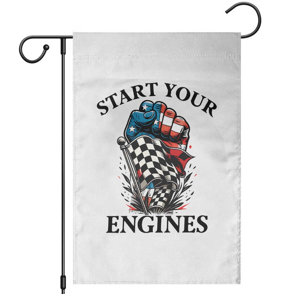 Checkered American Flag Racing Garden Flag Start Your Engines Race Car - Wonder Print Shop