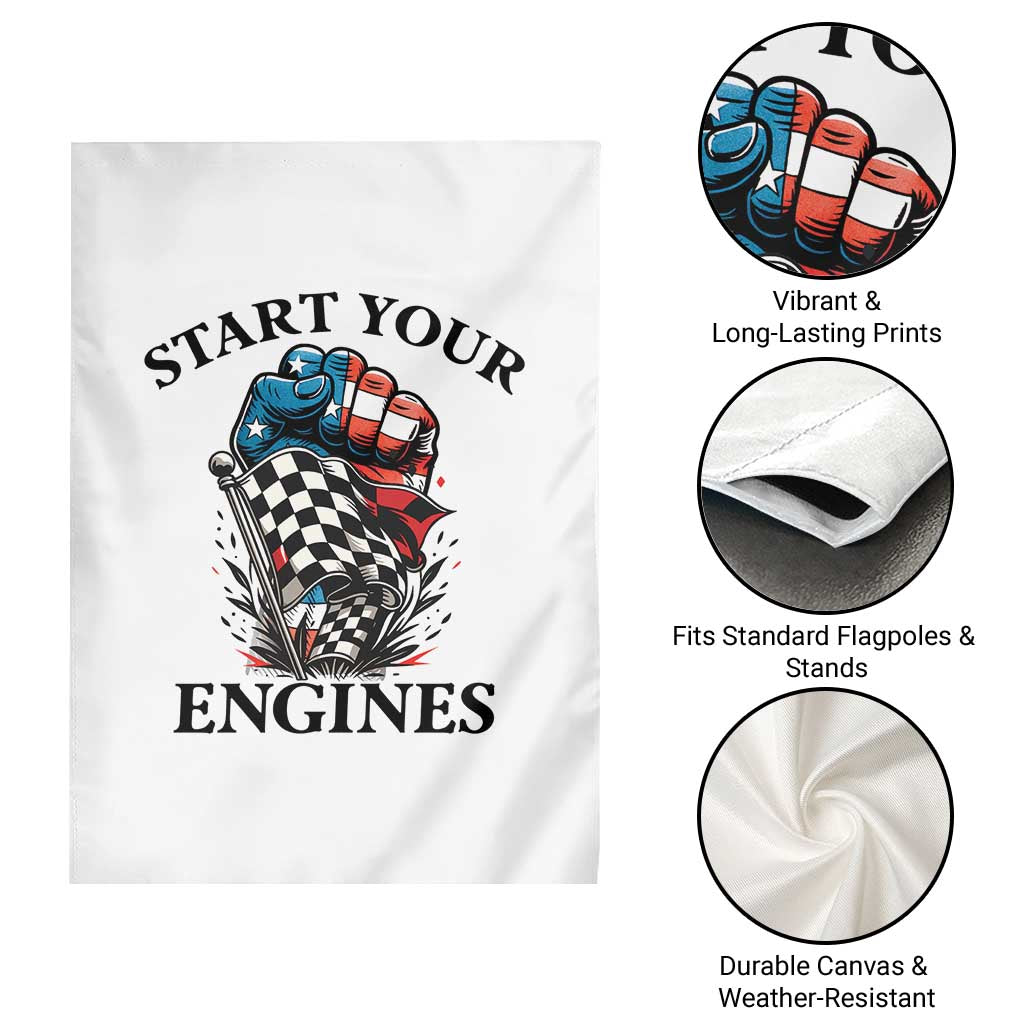 Checkered American Flag Racing Garden Flag Start Your Engines Race Car - Wonder Print Shop