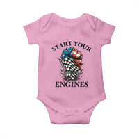 Checkered American Flag Racing Baby Onesie Start Your Engines Race Car - Wonder Print Shop