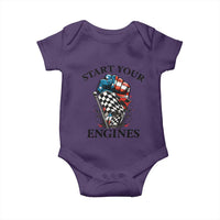 Checkered American Flag Racing Baby Onesie Start Your Engines Race Car - Wonder Print Shop