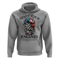 Checkered American Flag Racing Hoodie Start Your Engines Race Car - Wonder Print Shop