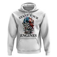 Checkered American Flag Racing Hoodie Start Your Engines Race Car - Wonder Print Shop