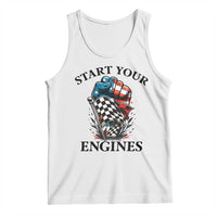 Checkered American Flag Racing Tank Top Start Your Engines Race Car - Wonder Print Shop