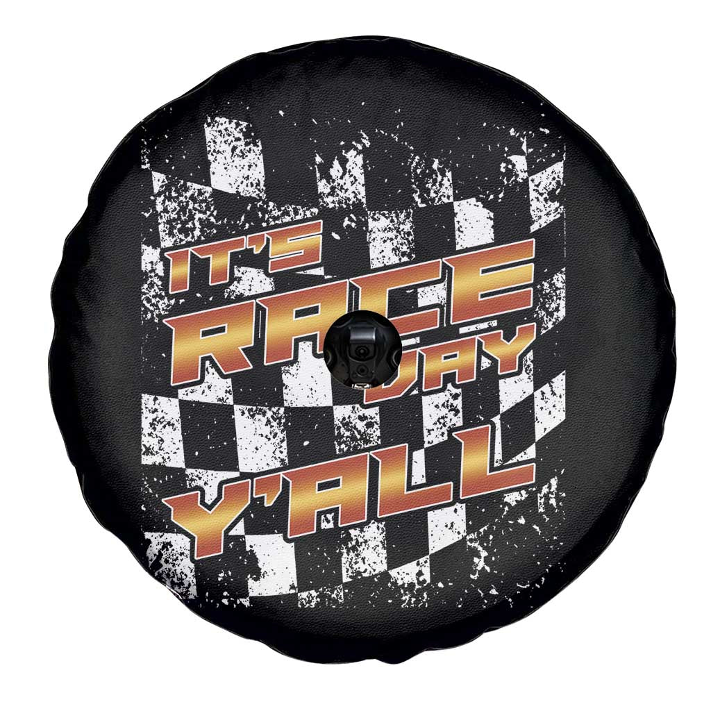 Racing Checkered Flag Spare Tire Cover It Is Race Day Y'all Dirt Track - Wonder Print Shop