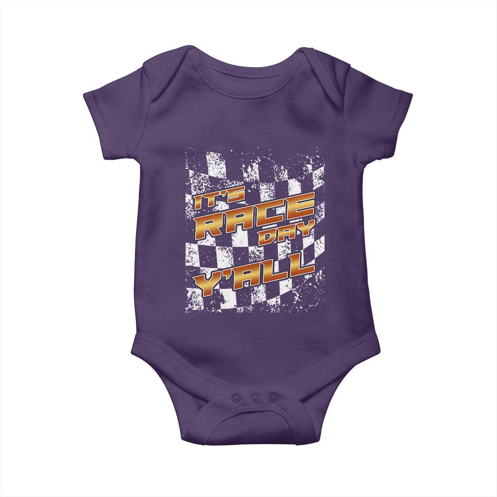 Racing Checkered Flag Baby Onesie It Is Race Day Y'all Dirt Track - Wonder Print Shop
