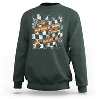 Racing Checkered Flag Sweatshirt It Is Race Day Y'all Dirt Track - Wonder Print Shop