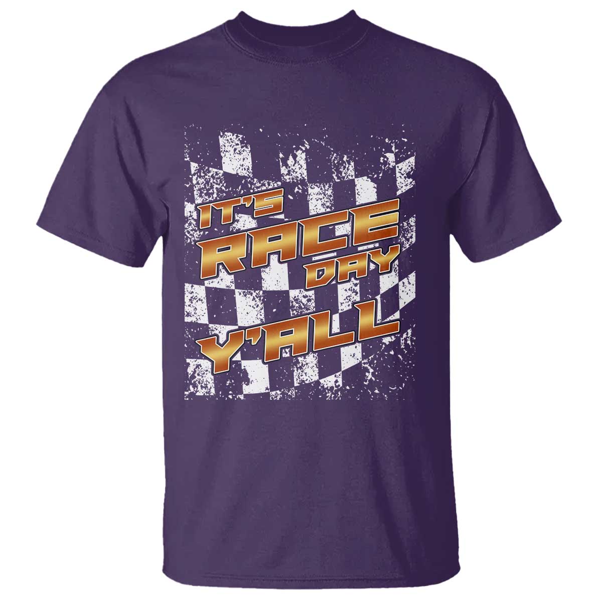 Racing Checkered Flag T Shirt It Is Race Day Y'all Dirt Track - Wonder Print Shop