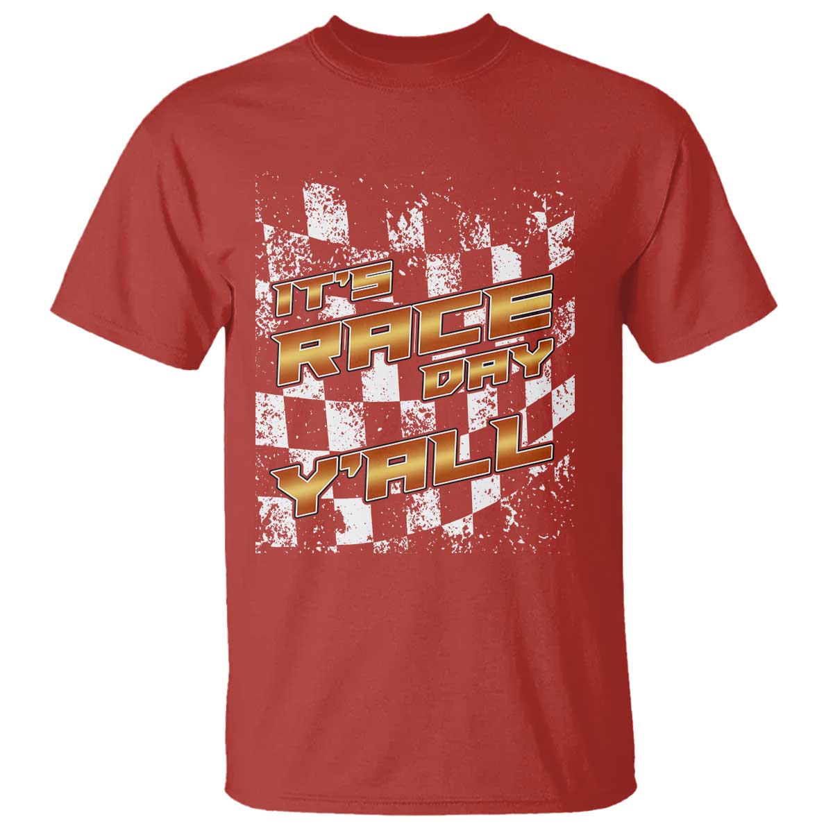 Racing Checkered Flag T Shirt It Is Race Day Y'all Dirt Track - Wonder Print Shop