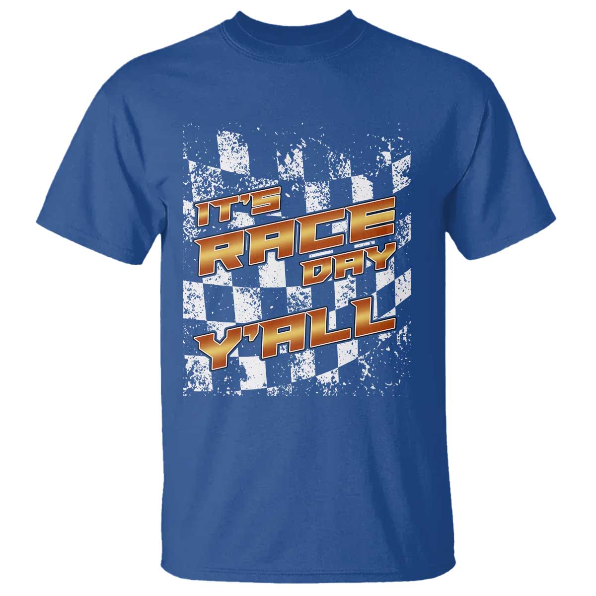 Racing Checkered Flag T Shirt It Is Race Day Y'all Dirt Track - Wonder Print Shop