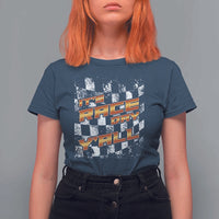 Racing Checkered Flag T Shirt For Women It Is Race Day Y'all Dirt Track - Wonder Print Shop