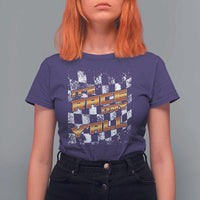 Racing Checkered Flag T Shirt For Women It Is Race Day Y'all Dirt Track - Wonder Print Shop