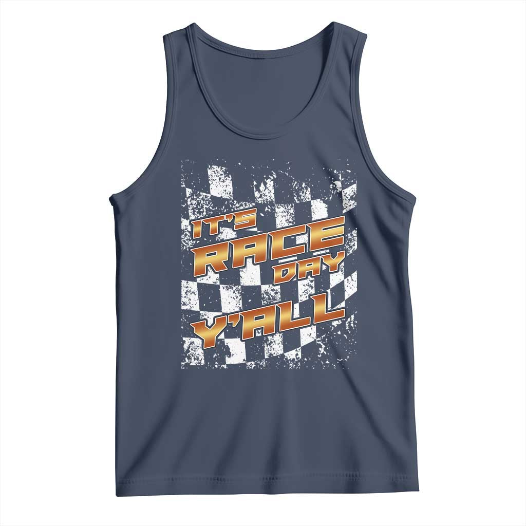 Racing Checkered Flag Tank Top It Is Race Day Y'all Dirt Track - Wonder Print Shop