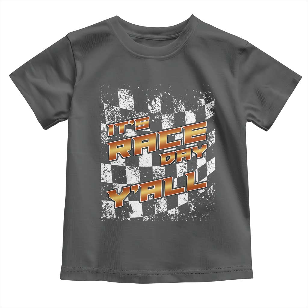 Racing Checkered Flag Toddler T Shirt It Is Race Day Y'all Dirt Track - Wonder Print Shop