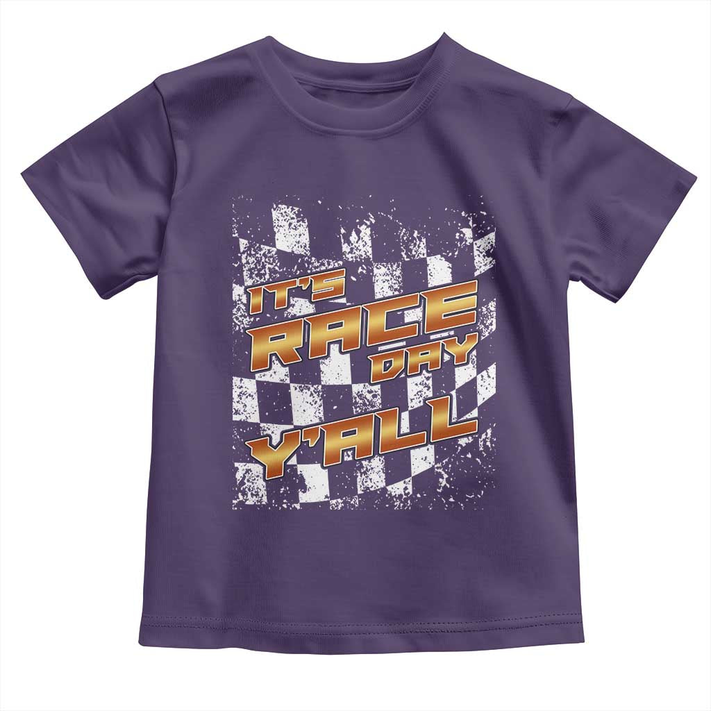 Racing Checkered Flag Toddler T Shirt It Is Race Day Y'all Dirt Track - Wonder Print Shop