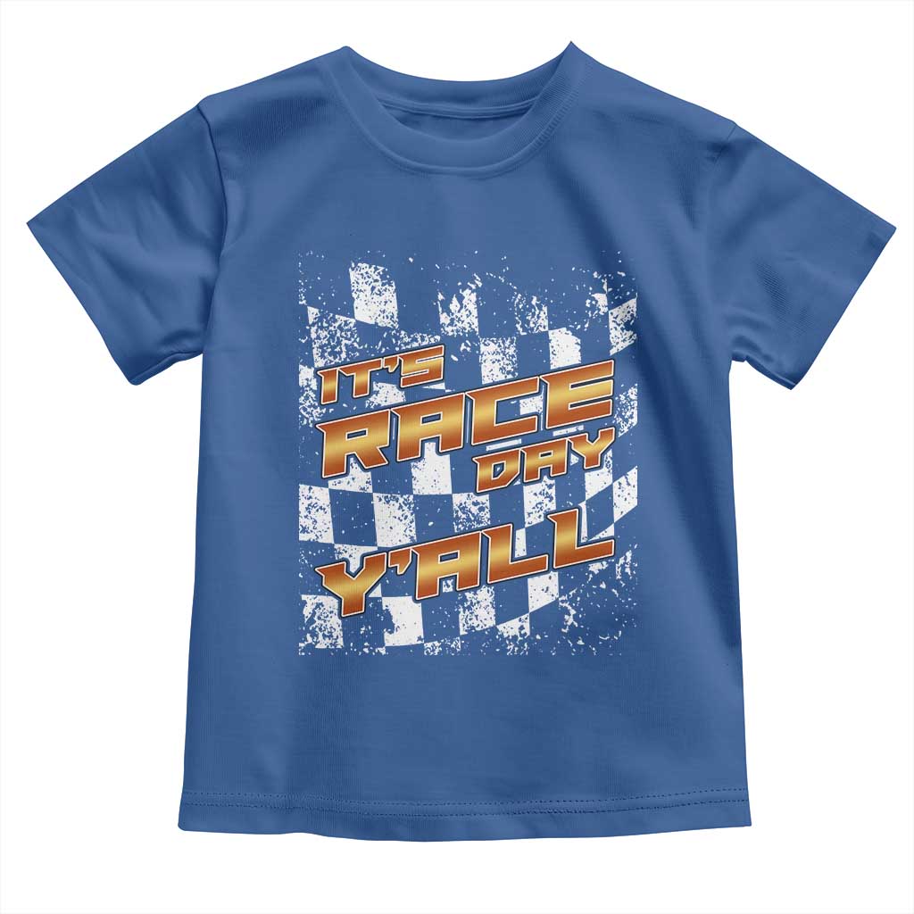 Racing Checkered Flag Toddler T Shirt It Is Race Day Y'all Dirt Track - Wonder Print Shop