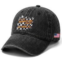 Racing Checkered Flag Washed Cotton Baseball Cap It Is Race Day Y'all Dirt Track