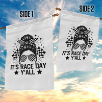 Racing Checkered Flag Messy Bun Race Day Garden Flag - Wonder Print Shop