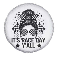 Racing Checkered Flag Messy Bun Race Day Spare Tire Cover - Wonder Print Shop