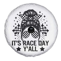 Racing Checkered Flag Messy Bun Race Day Spare Tire Cover - Wonder Print Shop