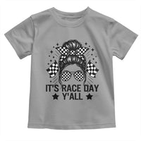 Racing Checkered Flag Messy Bun Race Day Toddler T Shirt - Wonder Print Shop