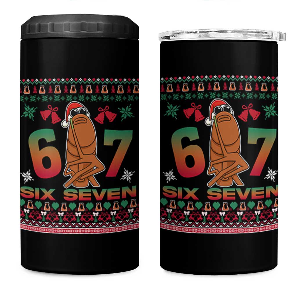 67 Six Seven Christmas 4 in 1 Can Cooler Tumbler Marcus The Worm Robert Meme - Wonder Print Shop