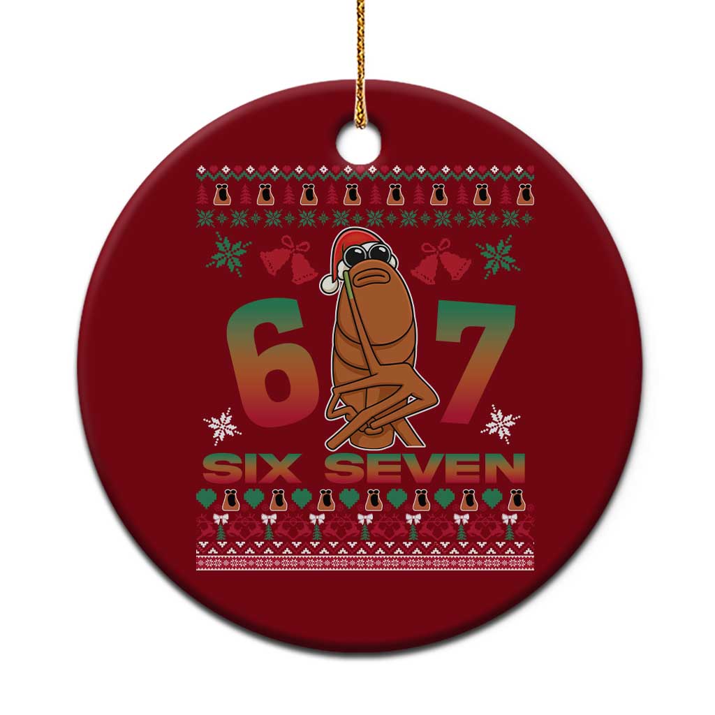 67 Six Seven Xmas Ceramic Ornament Marcus The Worm Robert Meme - Wonder Print Shop