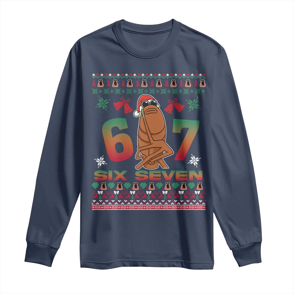 67 Six Seven Christmas Long Sleeve Shirt Marcus The Worm Robert Meme - Wonder Print Shop