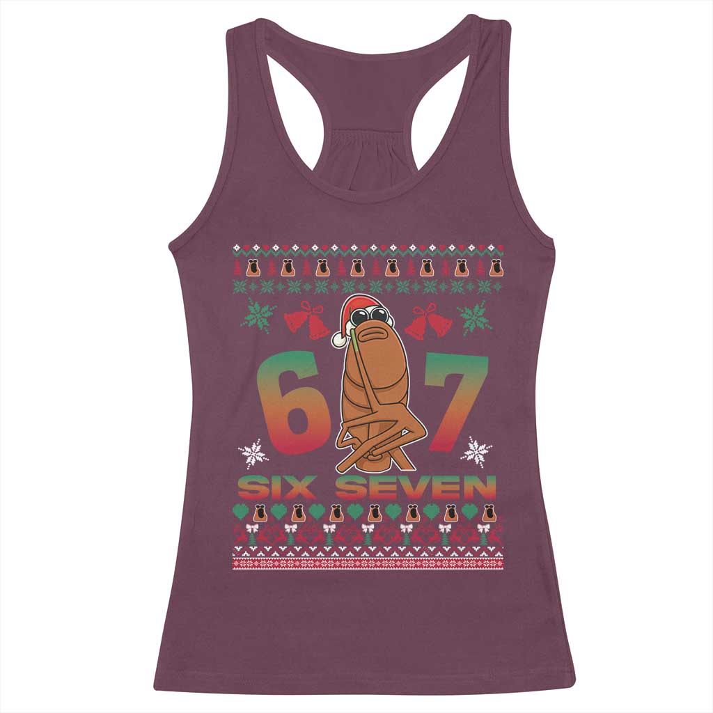 67 Six Seven Christmas Racerback Tank Top Marcus The Worm Robert Meme - Wonder Print Shop