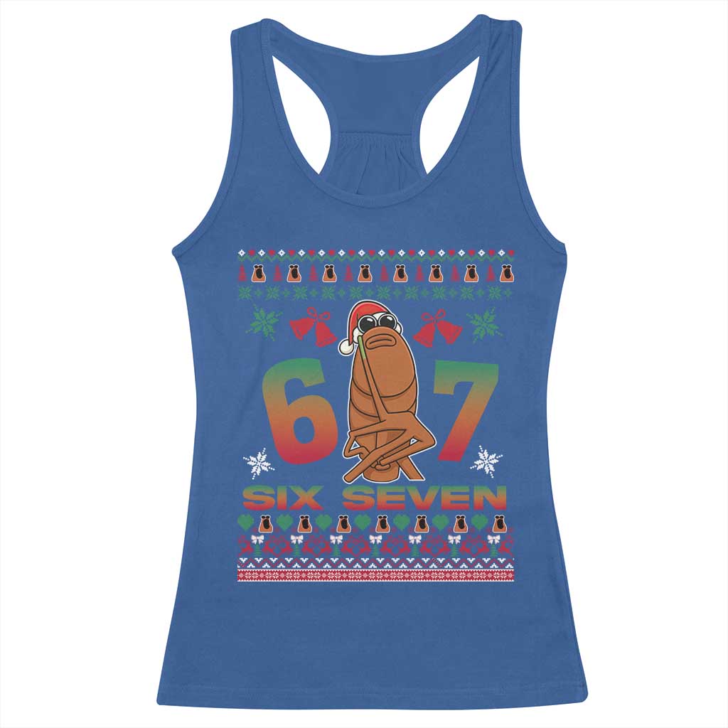 67 Six Seven Christmas Racerback Tank Top Marcus The Worm Robert Meme - Wonder Print Shop