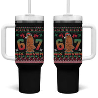 67 Six Seven Christmas Tumbler With Handle Marcus The Worm Robert Meme - Wonder Print Shop