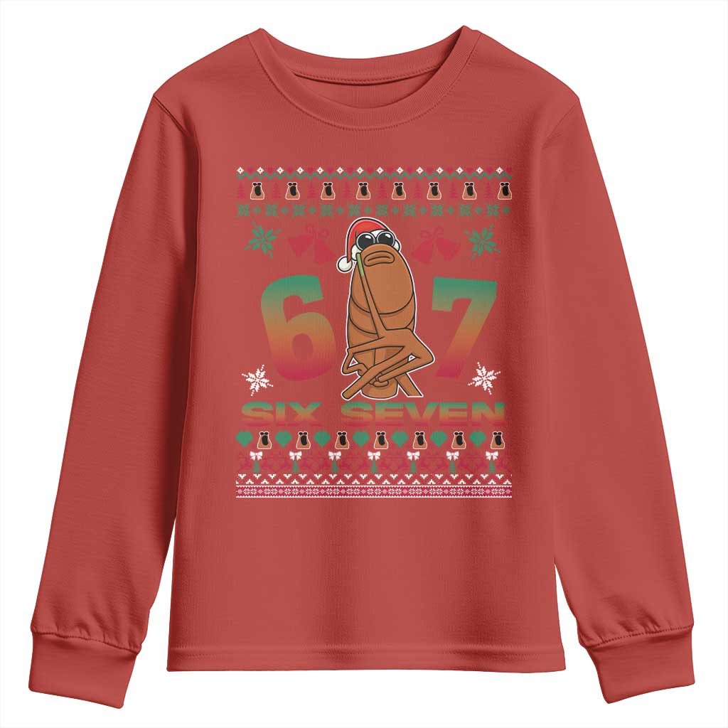 67 Six Seven Christmas Youth Sweatshirt Marcus The Worm Robert Meme - Wonder Print Shop