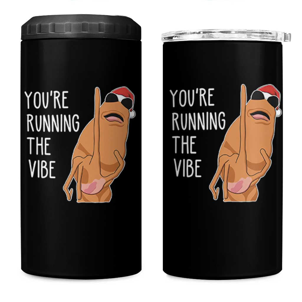 Marcus The Worm Robert Meme Christmas 4 in 1 Can Cooler Tumbler You Are Running The Vibe - Wonder Print Shop